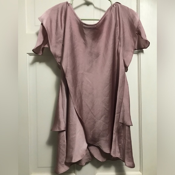 Violet & Claire Antique Rose Pink Tiered Ruffle Top Blouse XL Great Condition - Picture 2 of 4